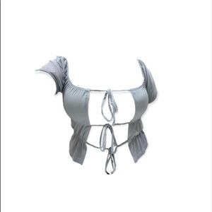 sky blue light top/cardigan - labeled as size xs